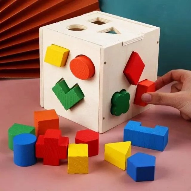 CUBO EDUCATIVO MONTESSORI CON FORMAS PARA NIÑOS - 4
