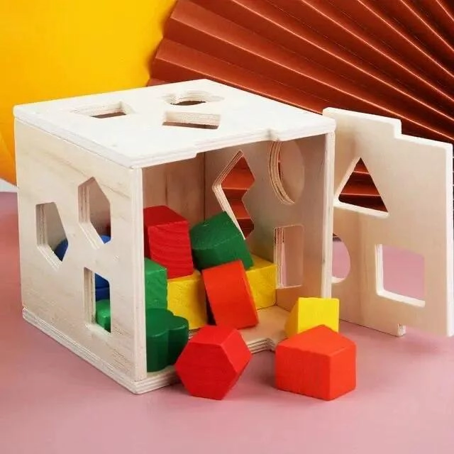 CUBO EDUCATIVO MONTESSORI CON FORMAS PARA NIÑOS - 5