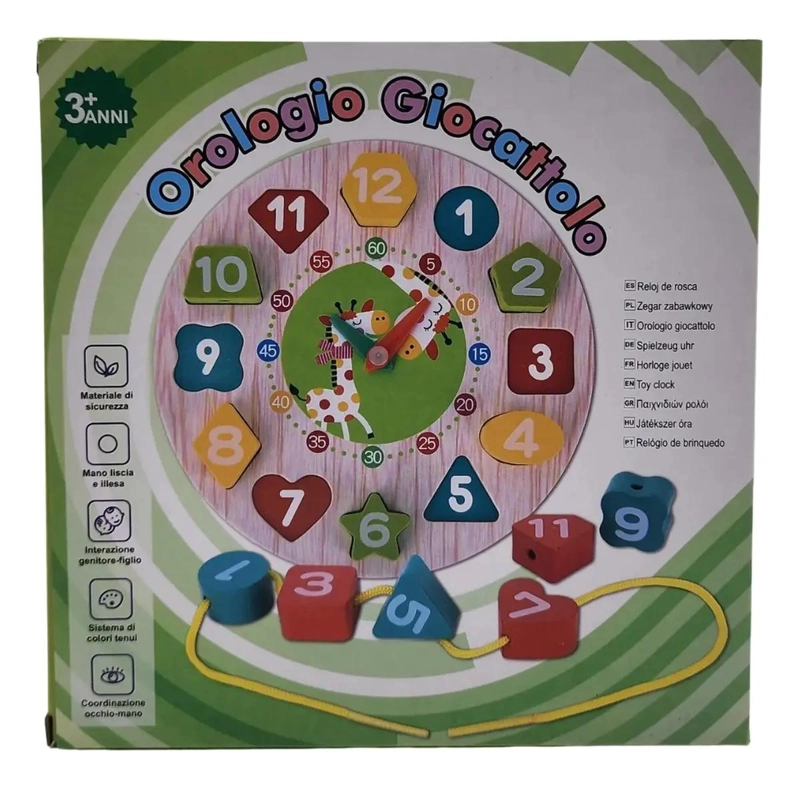 JUEGO EDUCATIVO RELOJ DE ENCAJE EN MADERA - 4