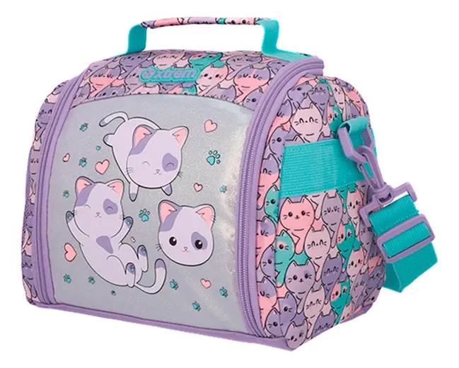 LONCHERA TE RMICA CON DISEÑO DE GATOS COLOR LILA - 2