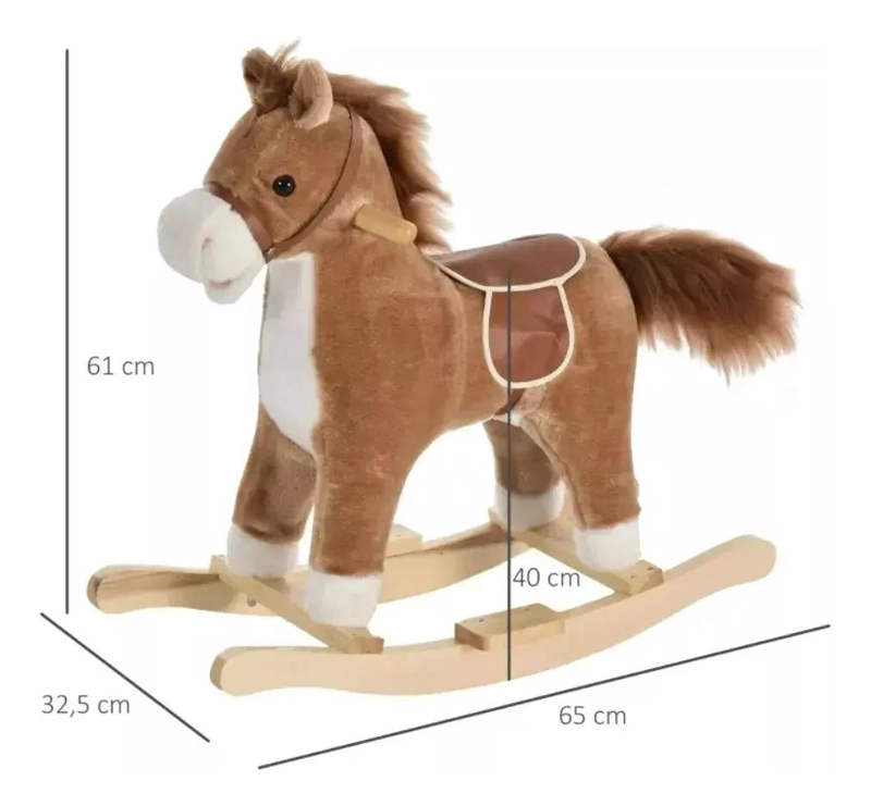 BALANCIN CABALLITO DE MADERA CON SONIDO PARA NIÑOS - 3