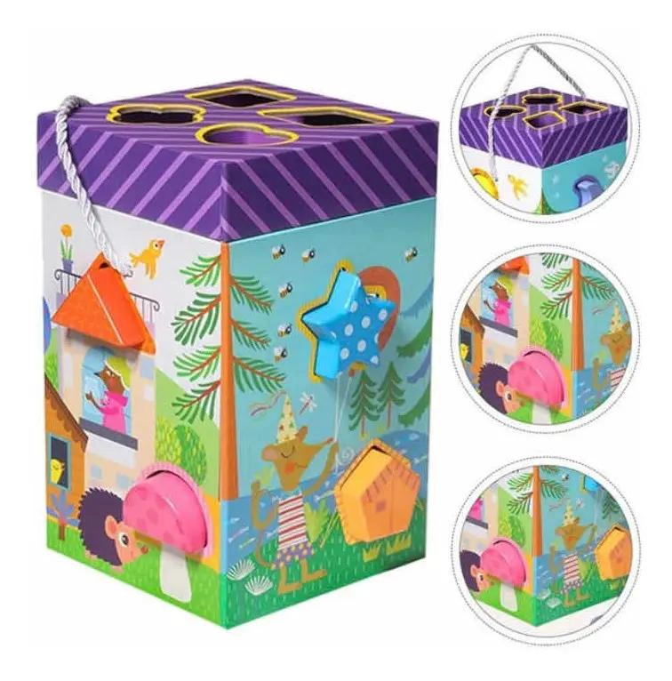 JUEGO DIDACTICO CAJA BLOQUES DE MADERA PARA NIÑOS - 1