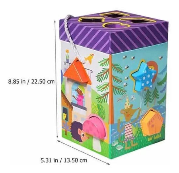 JUEGO DIDACTICO CAJA BLOQUES DE MADERA PARA NIÑOS - 4