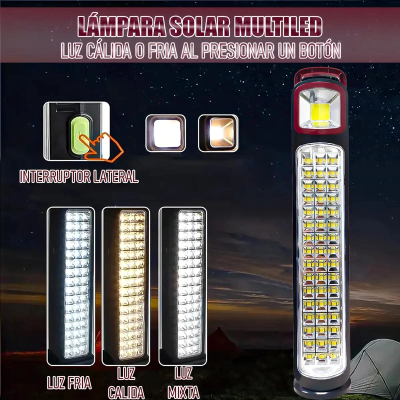 LAMPARA DE EMERGENCIA SOLAR RECARGABLE 48 LED - 5