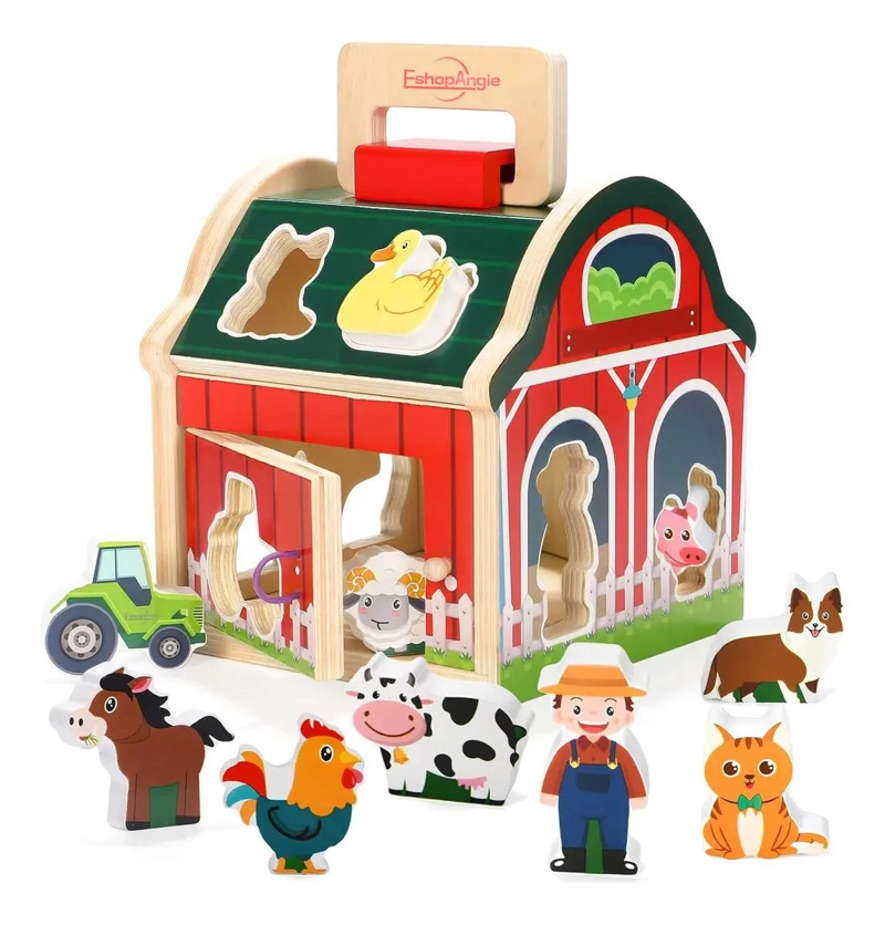 JUGUETE DIDACTICO GRANJA ANIMALES MADERA ENCAJE - 1