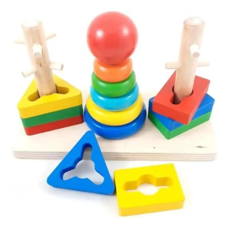 JUGUETE DIDACTICO APILABLE Y ENCAJE 3 COLUMNAS PARA NIÑOS - 3