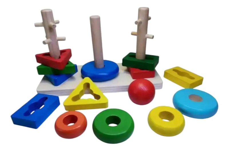 JUGUETE DIDACTICO APILABLE Y ENCAJE 3 COLUMNAS PARA NIÑOS - 5