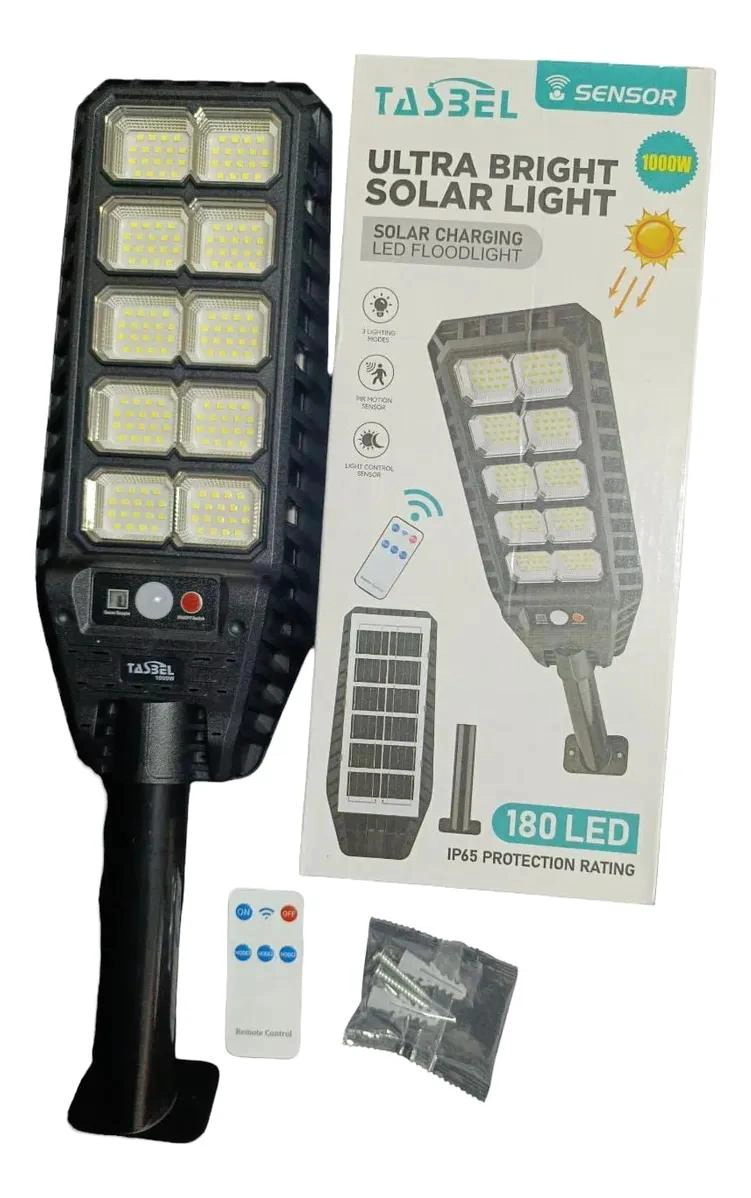 FOCO SOLAR 1000W CON SENSOR, SOPORTE Y CONTROL REMOTO - 4