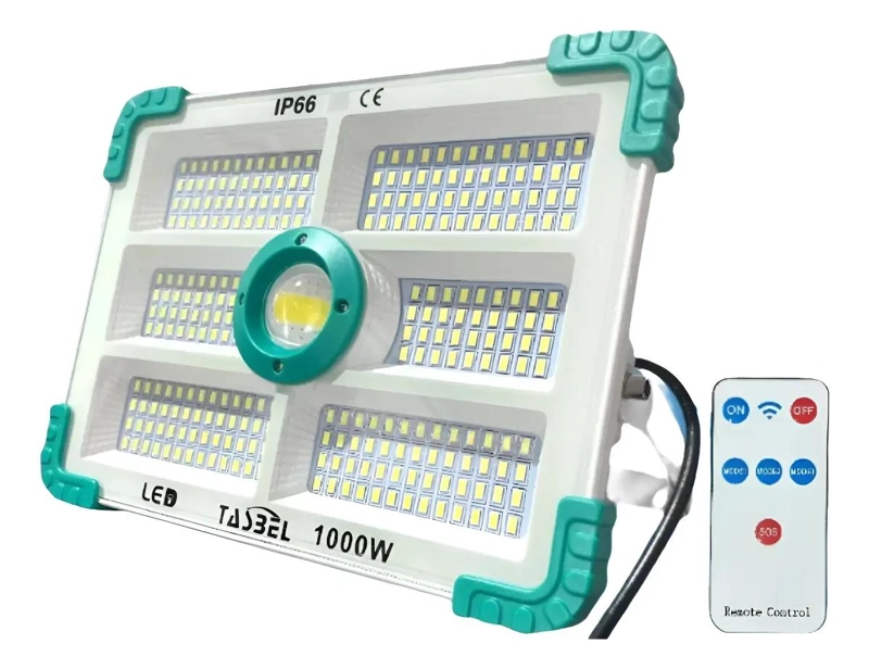 FOCO REFLECTOR SOLAR PORTATIL 1000W CON CONTROL Y PANEL - 2