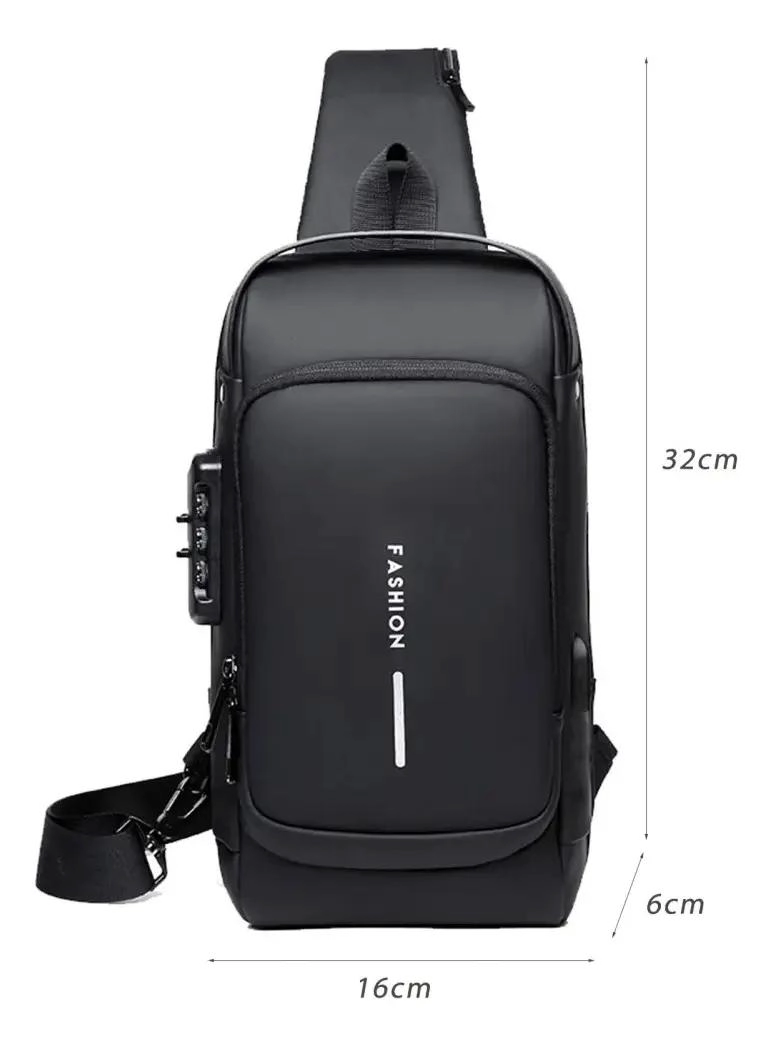 BOLSO DE HOMBRO CRUZADO PARA HOMBRE CON PUERTO USB - 1