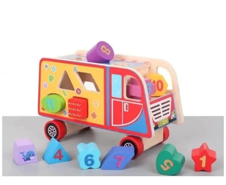 CAMION DE MADERA DIDACTICO CON NUMEROS - 4
