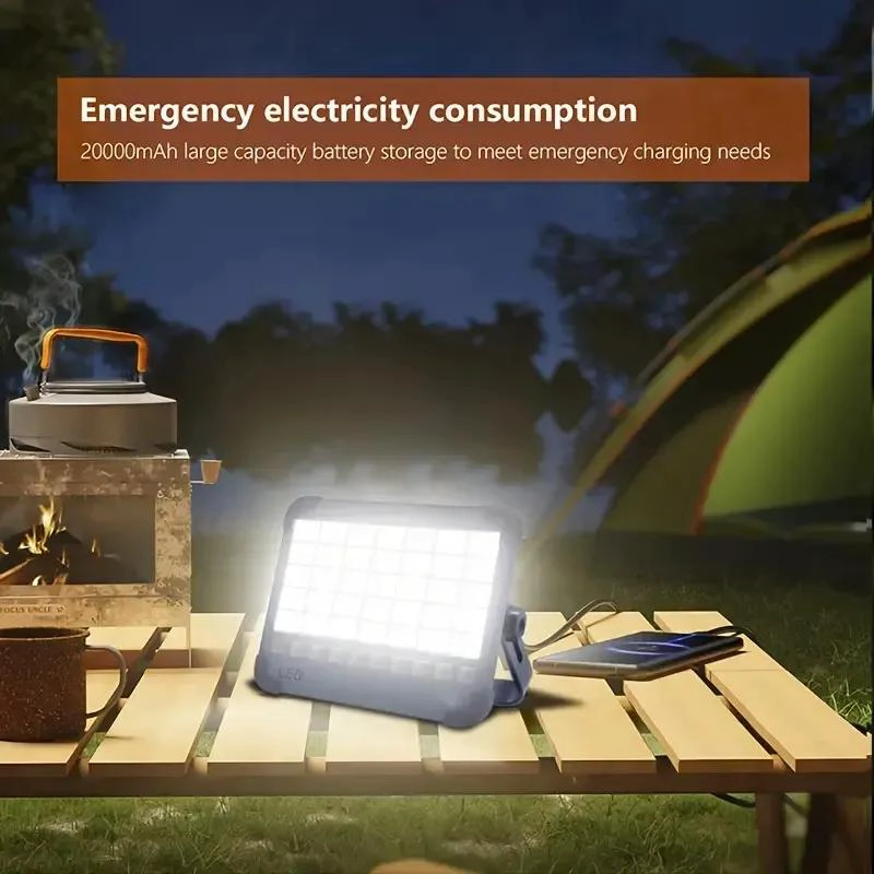LUZ LED SOLAR PORTATIL 2000W CON CARGA USB Y DOBLE COLOR - 2
