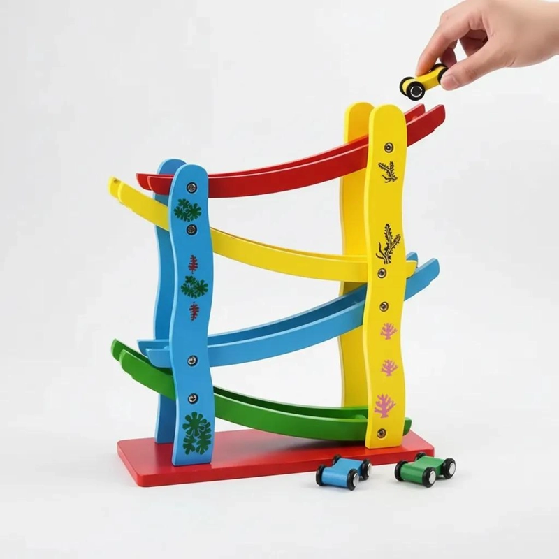 PISTA DIDACTICA DE MADERA MONTESSORI CASCADA AUTOPISTA - 1
