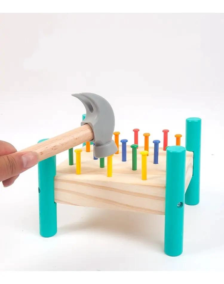 MESA DE MARTILLO DE MADERA COLORIDA PARA MANUALIDADES - 3