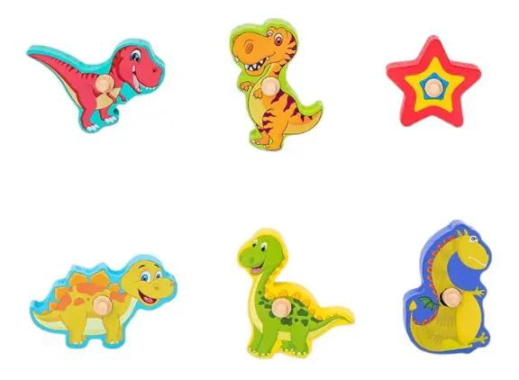 PISTA DIDACTICA DE MADERA CON DINOSAURIOS PARA NIÑOS - 5