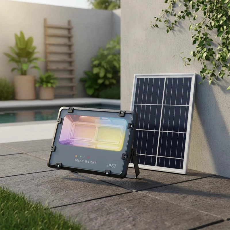 FOCO SOLAR LED 600W RGB BLANCO FRIO - 5