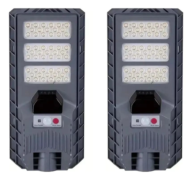 PACK 2 FOCOS SOLARES 300W RECARGABLES CON SENSOR Y MANDO - 1