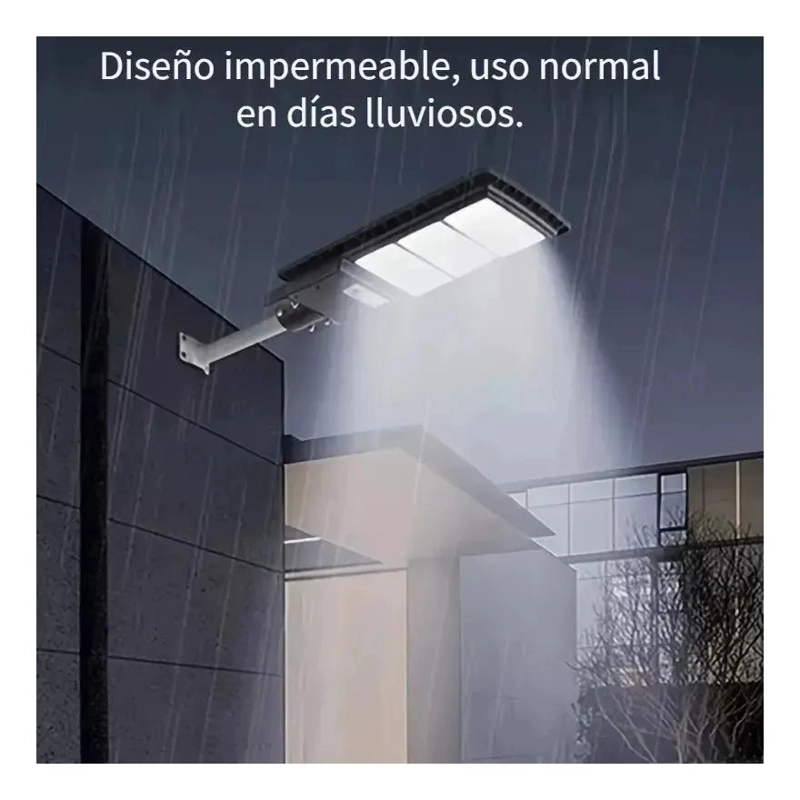 PACK 2 FOCOS SOLARES 300W RECARGABLES CON SENSOR Y MANDO - 4