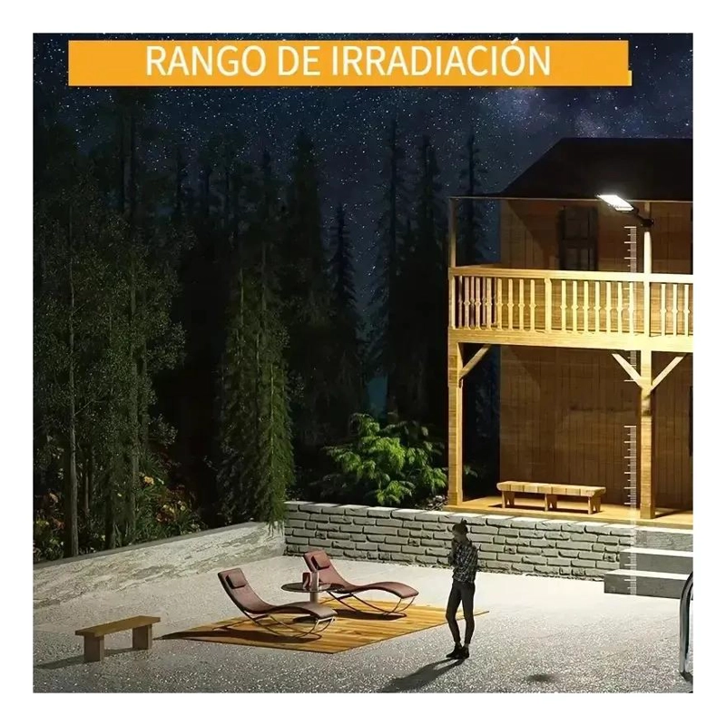 PACK 2 FOCOS SOLARES 300W RECARGABLES CON SENSOR Y MANDO - 5