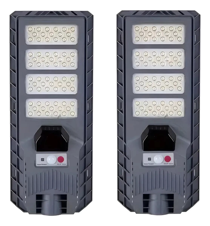 PACK 2 FOCOS SOLARES 400W RECARGABLES CON SENSOR Y MANDO - 1