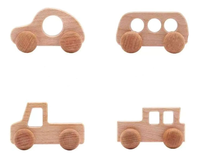 SET DE 4 AUTOS PEQUEÑOS EDUCATIVOS MONTESSORI - 1