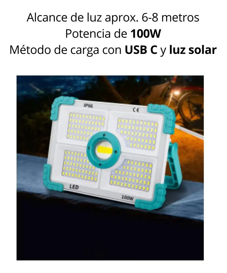 LAMPARA DE EMERGENCIA SOLAR RECARGABLE LED PARA CAMPING - 5