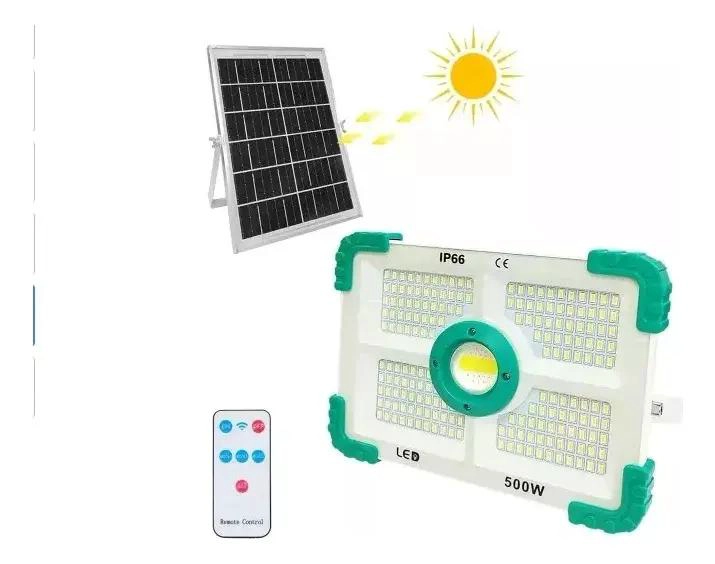 FOCO REFLECTOR LED SOLAR 500W CON PANEL - 4