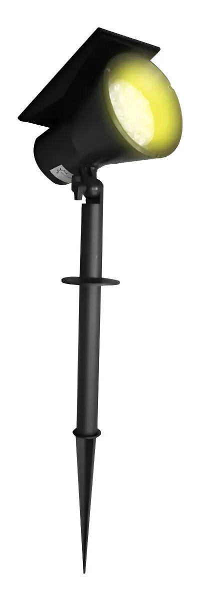 FOCO ESTACA SOLAR JARDIN 2W LUZ CALIDA IMPERMEABLE - 1