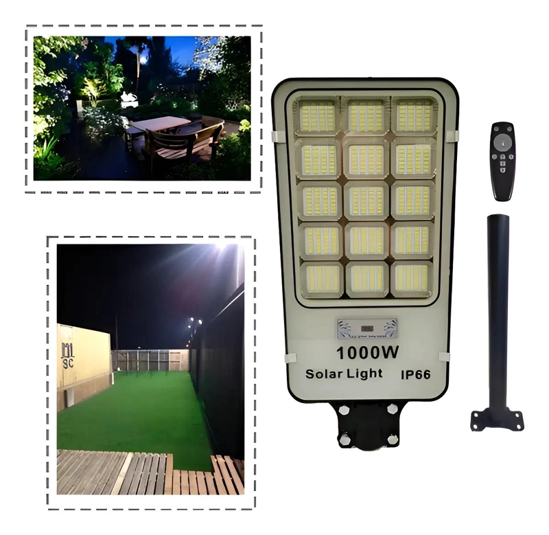 FOCO SOLAR 1000W CON POSTE Y 420 LEDS PARA EXTERIOR - 1
