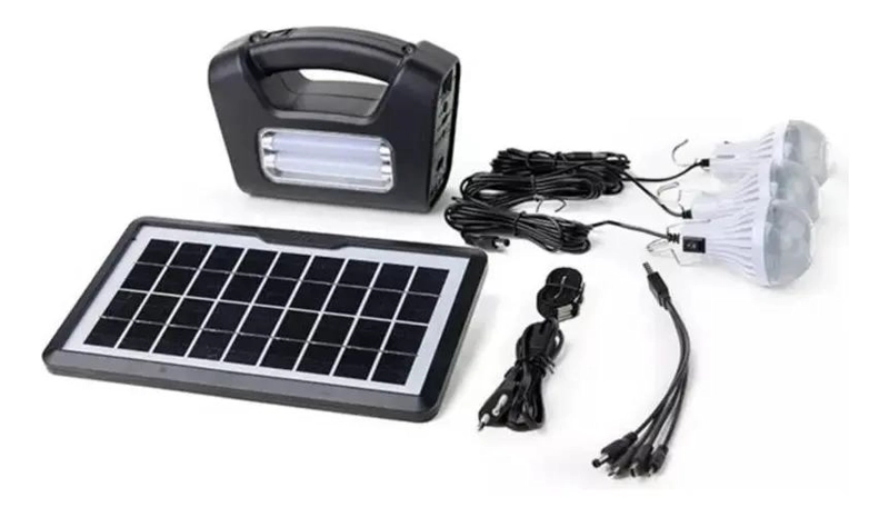 KIT DE EMERGENCIA SOLAR CON 3 AMPOLLETAS Y PANEL CARGADOR - 2