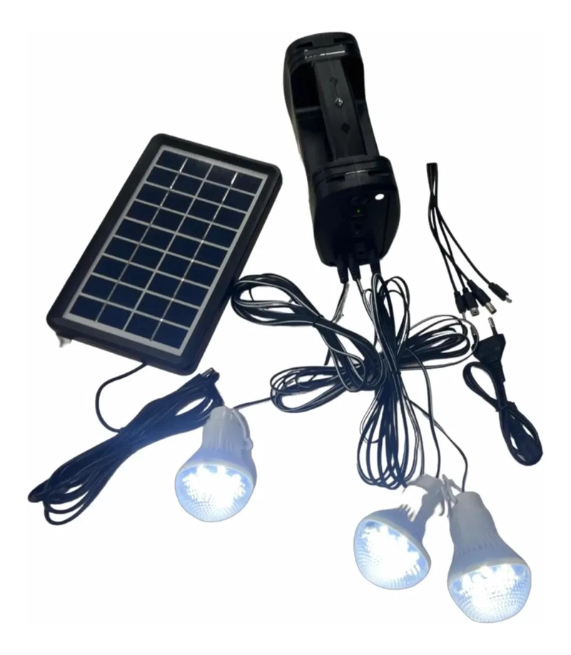 KIT DE EMERGENCIA SOLAR CON 3 AMPOLLETAS Y PANEL CARGADOR - 4