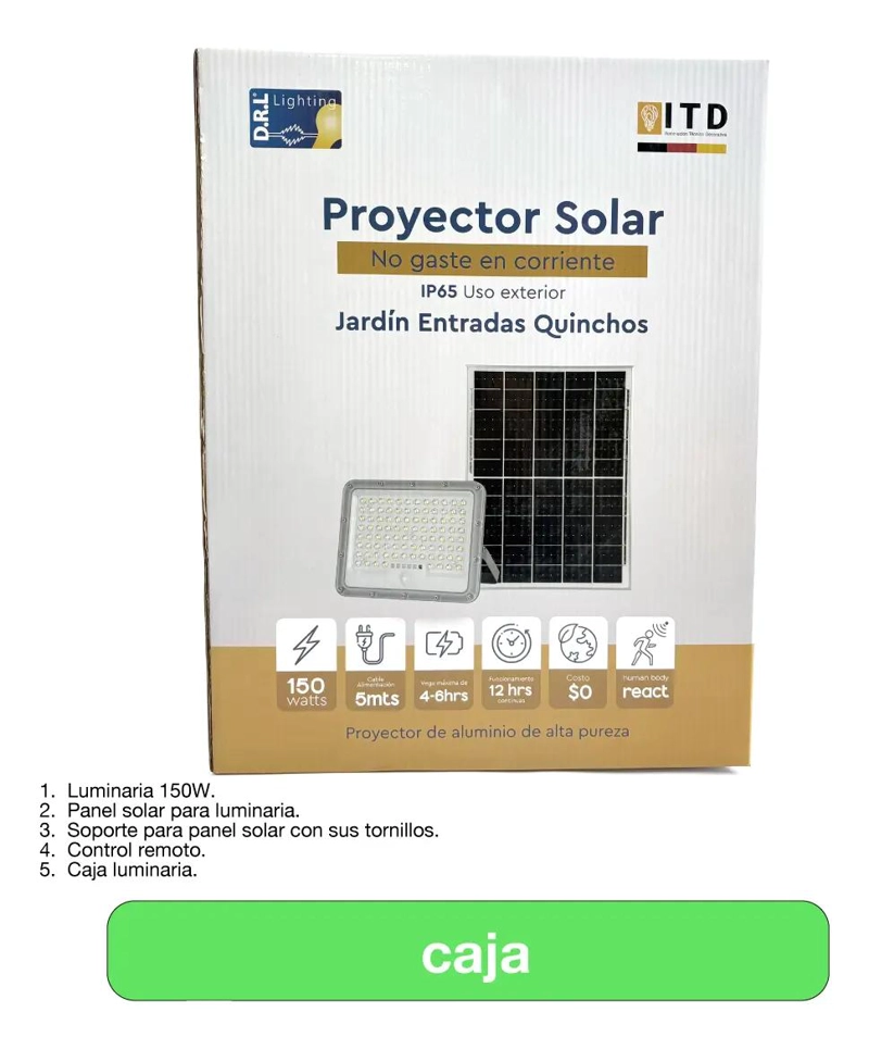 FOCO PROYECTOR SOLAR LED EXTERIOR 150W IP65 SENSOR - 3