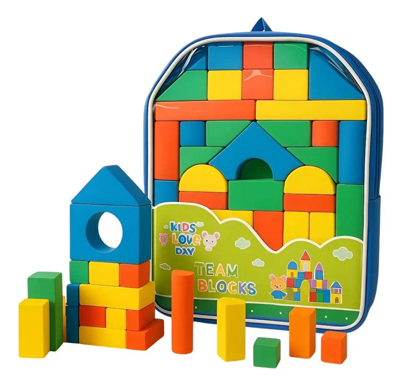 MOCHILA DIDACTICA DE BLOQUES DE MADERA MONTESSORI - 1