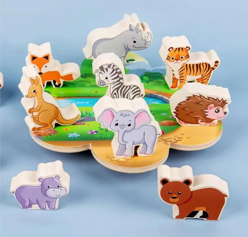 BLOQUES DE MADERA DIDACTICOS ANIMAL SELVA - 2