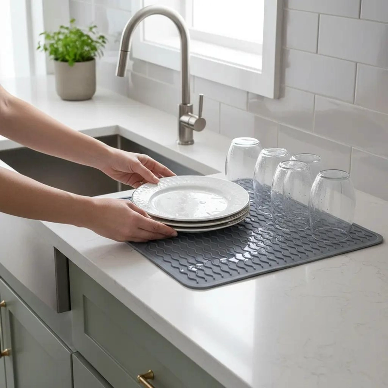 ESCURRIDOR DE PLATOS DE SILICONA PARA MESA - 2