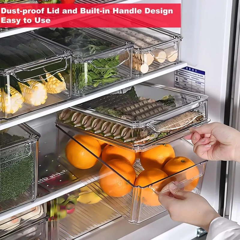 SET 4 CONTENEDORES ORGANIZADORES PARA REFRIGERADOR CON T1 - 3