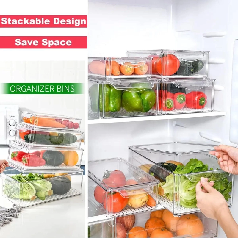 SET 4 CONTENEDORES ORGANIZADORES PARA REFRIGERADOR CON T1 - 4