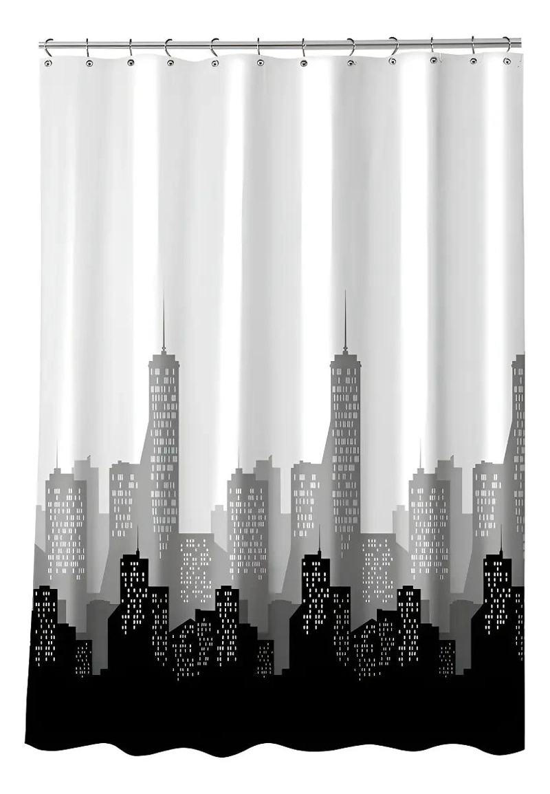 CORTINA DE BAÑO NEGRA DE PLASTICO 180X180 CM - 1