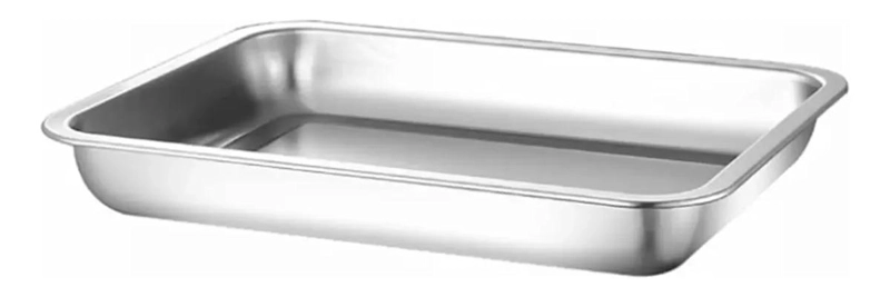 PACK 12 BANDEJAS PARA HORNO ACERO INOXIDABLE 32X22X4.8CM - 3