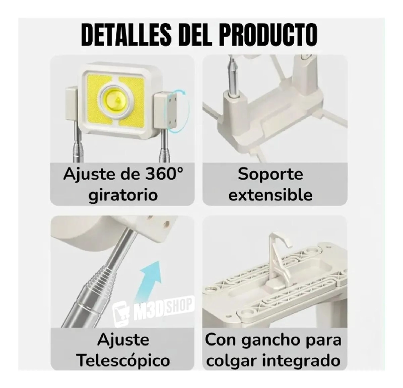 PROYECTOR LED SOLAR PORTATIL RECARGABLE PARA EMERGENCIAS - 3