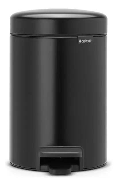 BASURERO DE PEDAL 3 LITROS NEGRO MATE - 1