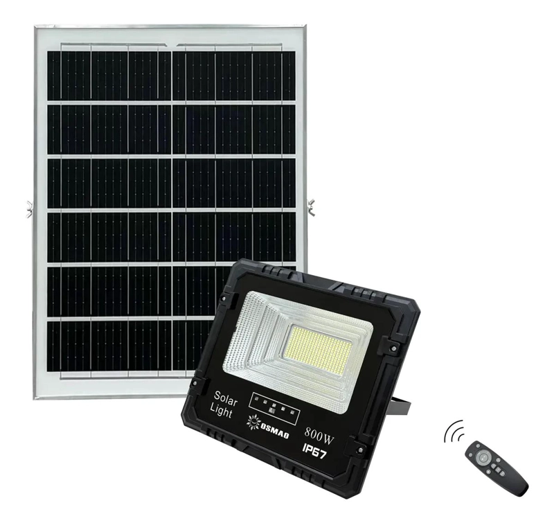 FOCO SOLAR 800W CON PANEL Y CONTROL REMOTO - 1