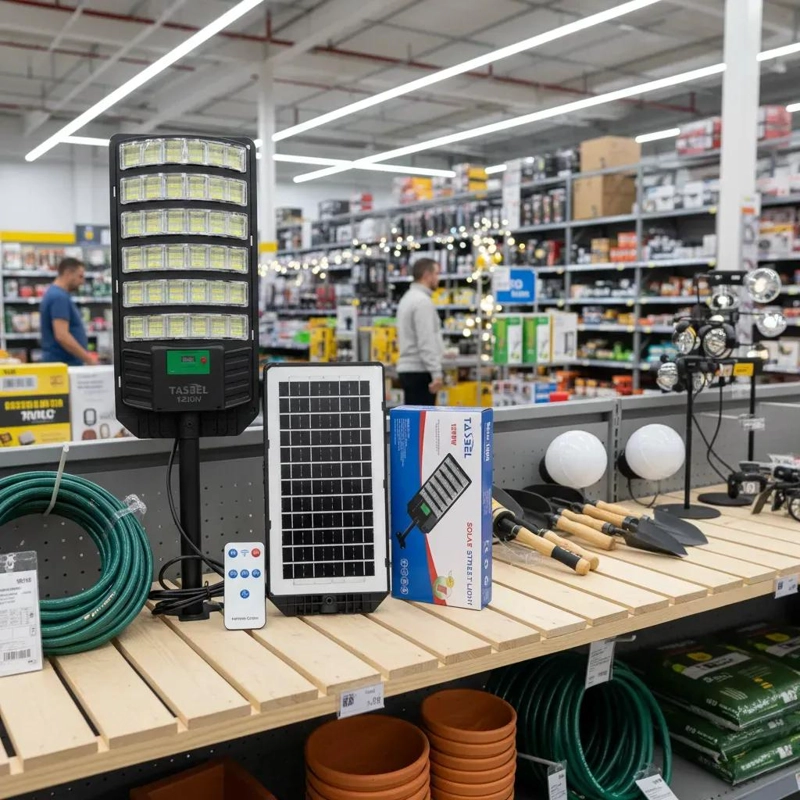 FOCO SOLAR LED PARA POSTE 1200W CON SENSOR Y CONTROL - 5