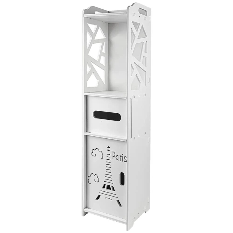ESTANTE ORGANIZADOR VERTICAL PARA BAÑO CON REPISAS Y CAJO - 2