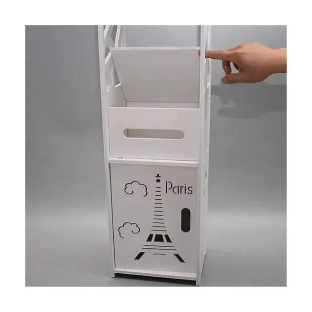 ESTANTE ORGANIZADOR VERTICAL PARA BAÑO CON REPISAS Y CAJO - 3