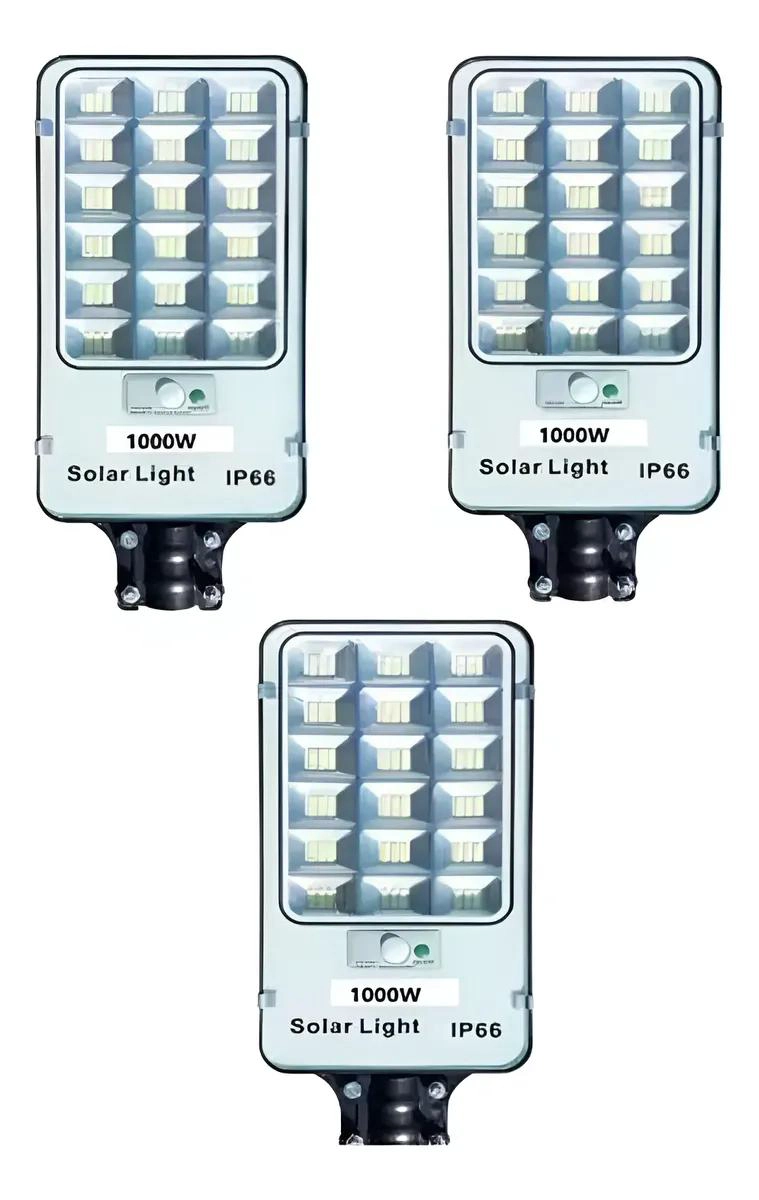 PACK DE 3 FOCOS SOLARES LED 1000W PARA EXTERIOR - 1