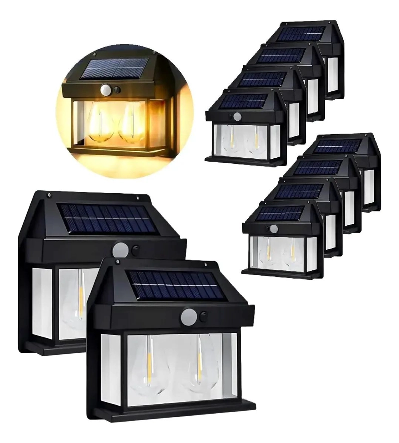 FAROLES SOLARES EXTERIORES CON FOCOS LED DOBLES PARA TER - 1