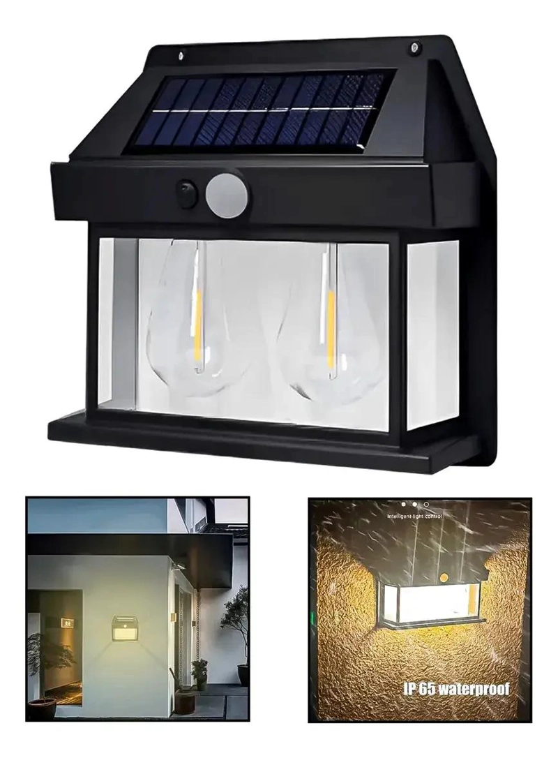 FAROLES SOLARES EXTERIORES CON FOCOS LED DOBLES PARA TER - 2