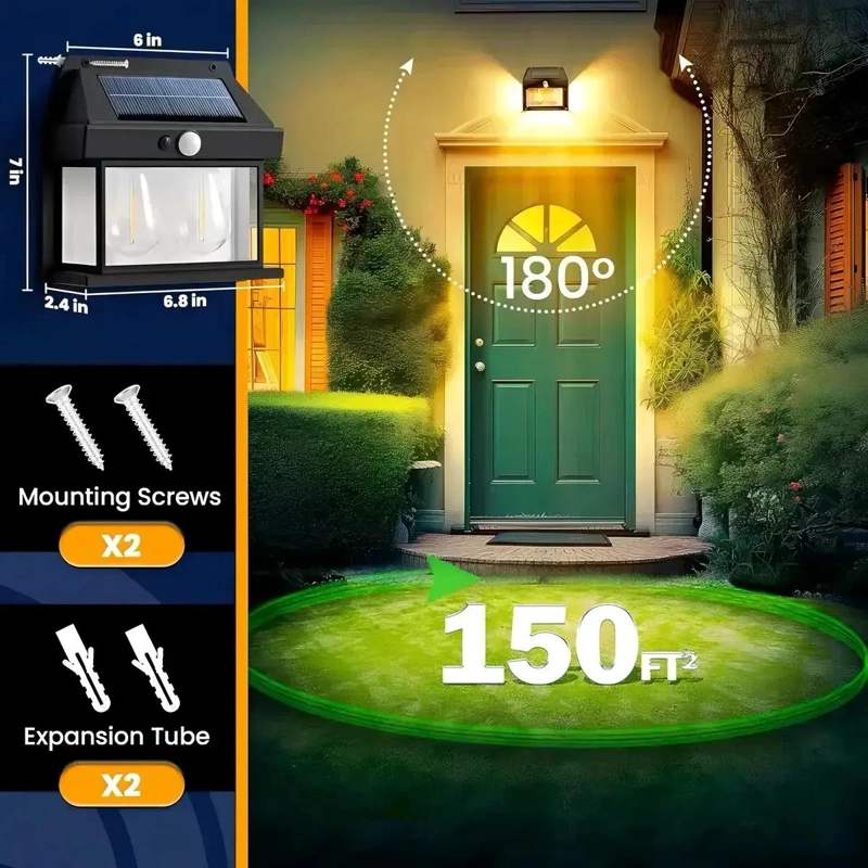 FAROLES SOLARES EXTERIORES CON FOCOS LED DOBLES PARA TER - 3