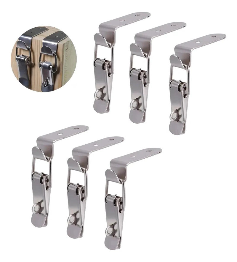 GENÉRICO PACK 6 CIERRES CLAMP CON TIRADOR RAPIDO Y RESORTE